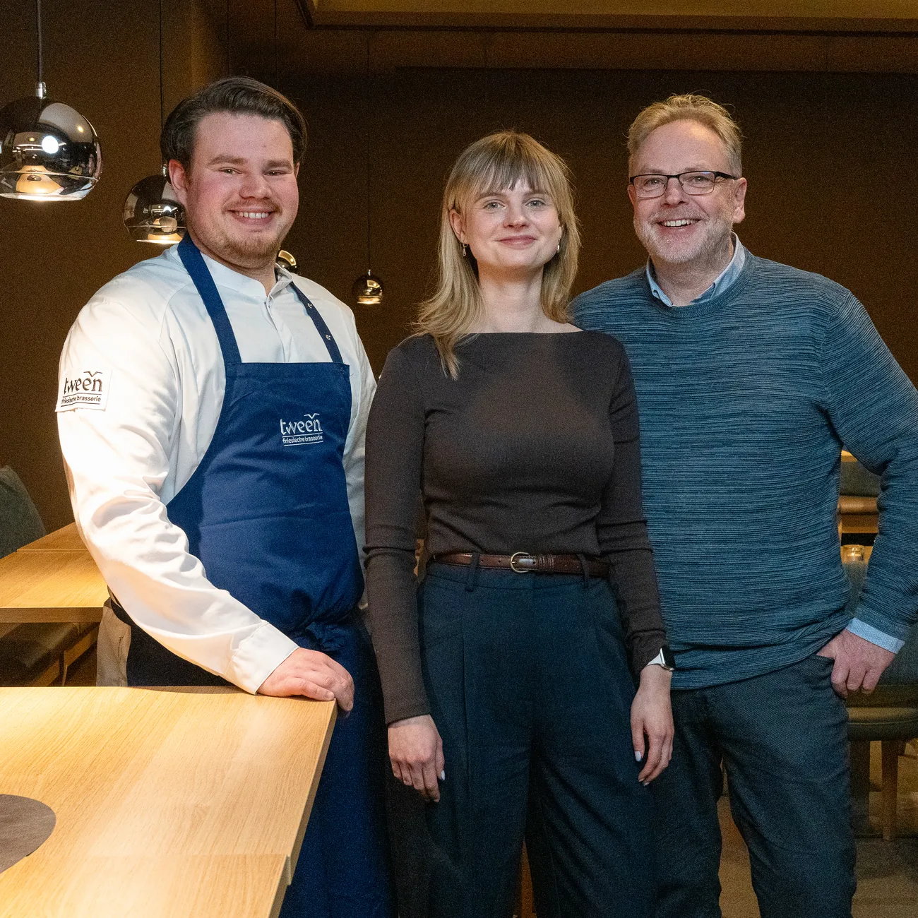 Jörn, Eske und Uwe Peters in der Brasserie tween
